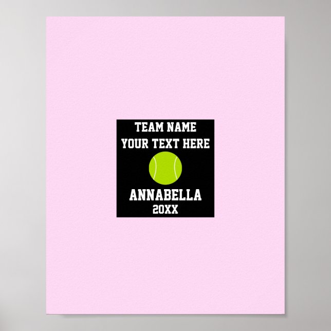 Tennis 7 Foto Collage Rosa Teamname Poster (Vorne)