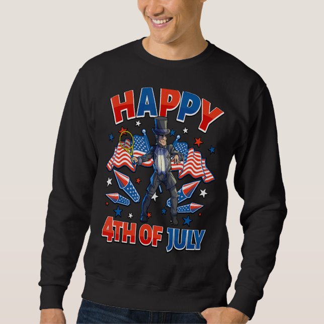 Tennis Abraham Lincoln 4. Juli Frauen Männer Ameri Sweatshirt (Vorderseite)