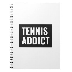Tennis Addict Black and White Funny Athlete Zitat Notizblock