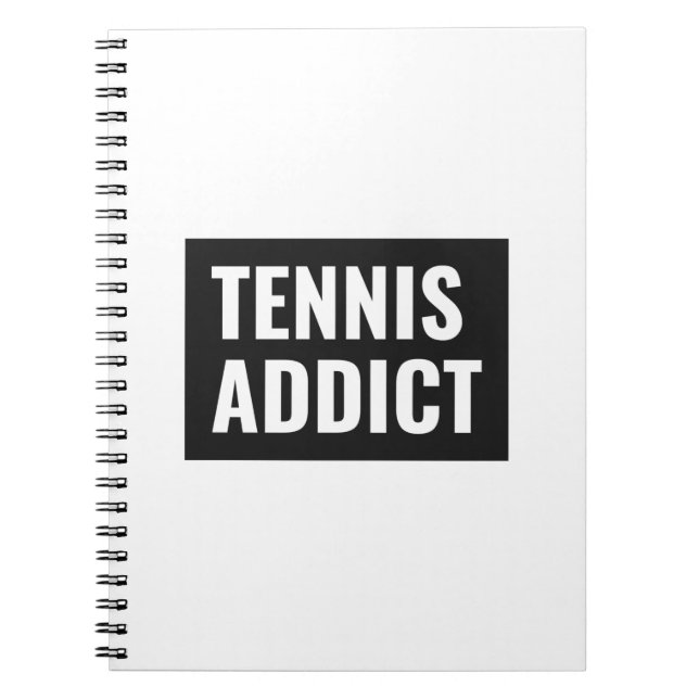 Tennis Addict Black and White Funny Athlete Zitat Notizblock (Vorderseite)