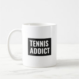 Tennis Addict Funny Zitat Weiß und schwarz Elegant Kaffeetasse