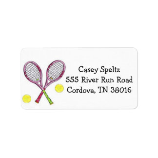 Tennis Address Labels Adressaufkleber