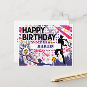 Tennis 🎾 Alles Gute zum Geburtstag Grußkarte Postkarte