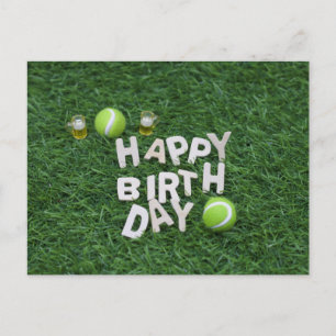 Tennis Alles Gute zum Geburtstag mit Tennisball au Postkarte