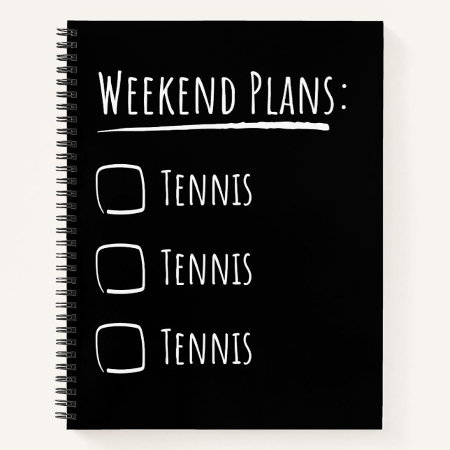 Tennis am Wochenende Notizbuch (Vorderseite)