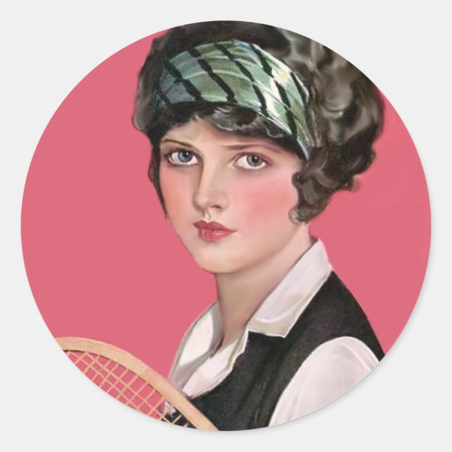 Tennis Anyone Runder Aufkleber (Vorderseite)