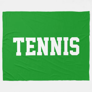 TENNIS Athletik Sportlich Weiße Schrift Auf Hellgr Fleecedecke