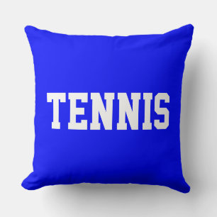 TENNIS Athletischer weißer Text auf farbenfrohem K Kissen