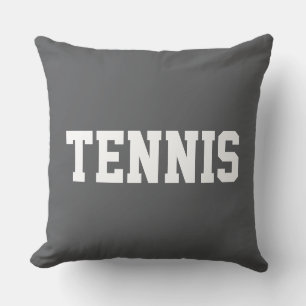 TENNIS Athletischer weißer Text auf stilvollem mod Kissen