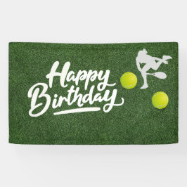Tennis auf grünem Gras Happy Birthday Banner