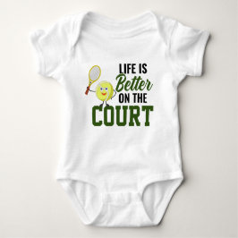 Tennis Baby Life ist besser auf dem Platz lustig Baby Strampler