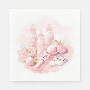 Tennis-Baby-Party für Baby Girl mit rosa Thema Serviette