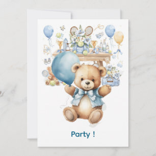 Tennis Baby Shower für Baby Boy Blue thematisiert Einladung