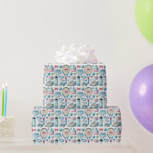 Tennis Baby Shower für Baby Boy Blue thematisiert Geschenkpapier