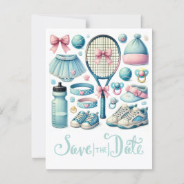 Tennis Baby Shower für Baby Boy Blue thematisiert Postkarte