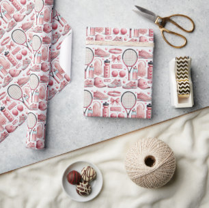 Tennis Baby Shower für Baby Girl Pink thematisiert Geschenkpapier