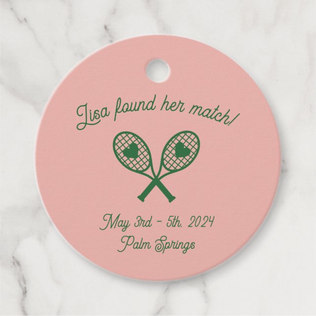 Tennis Bachelorette - Geschenk-Tag Geschenkanhänger (Vorderseite)
