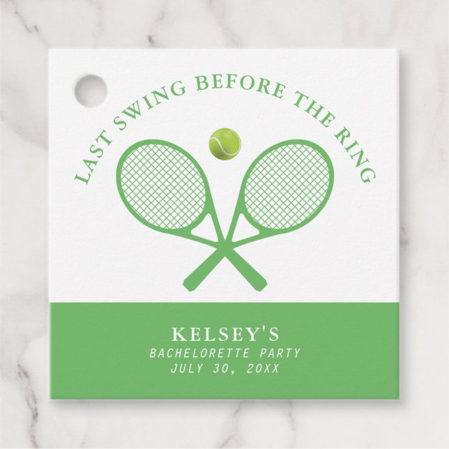 Tennis Bachelorette Letzte Swing vor dem Ring Geschenkanhänger (Vorderseite)