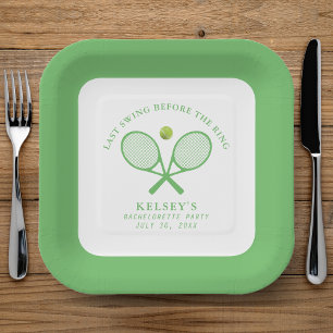 Tennis Bachelorette Letzte Swing vor dem Ring Pappteller