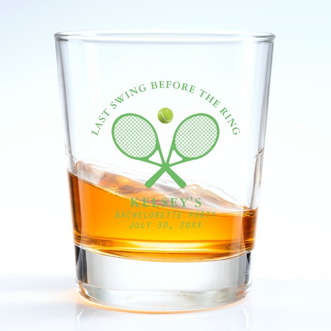 Tennis Bachelorette Letzte Swing vor dem Ring Schnapsglas (Tennis Bachelorette Last Swing Before the Ring Shot Glass
)