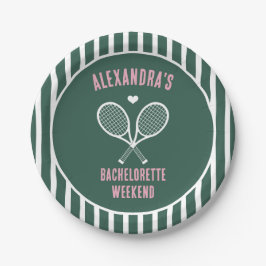 Tennis Bachelorette party preppy green Pappteller