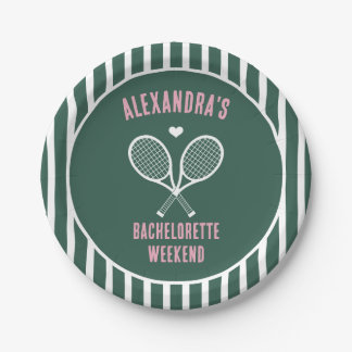 Tennis Bachelorette party preppy green Pappteller