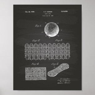 Tennis Ball 1935 Patente Art Chalkboard Poster