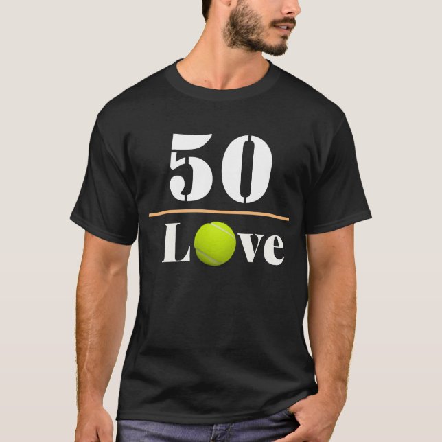 Tennis Ball 50. Geburtstag mit Liebe T - Shirt (Vorderseite)