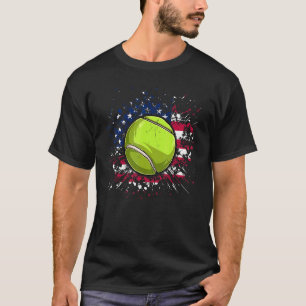 Tennis Ball American Flag Patriotic Happy 4. J T-Shirt
