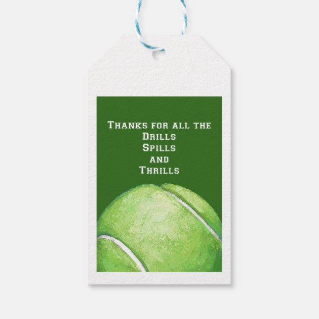Tennis Ball Art Danke Coach Geschenkanhänger (Rückseite)