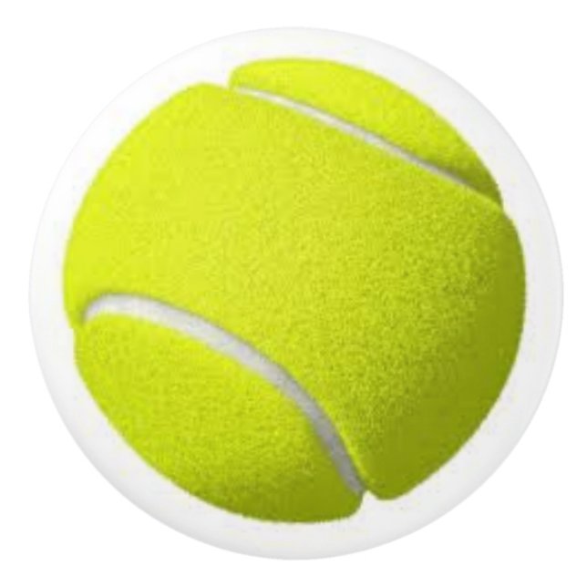 Tennis-Ball auf Keramik-Griffen und Zügen Keramikknauf (Vorderseite)