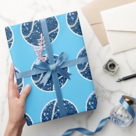 Tennis Ball Blue zum Thema Boy Baby Shower Geschenkpapier