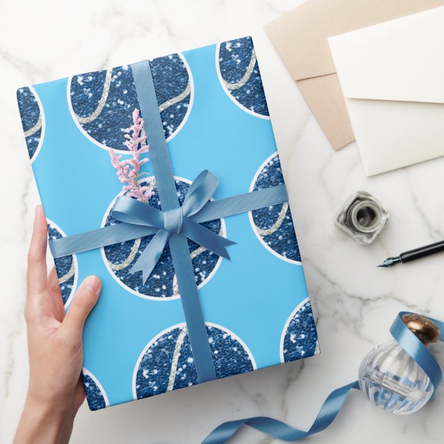Tennis Ball Blue zum Thema Boy Baby Shower Geschenkpapier (Schenken)