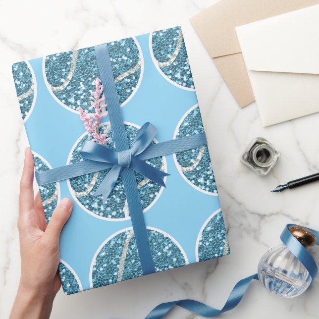 Tennis Ball Blue zum Thema Boy Baby Shower Geschenkpapier (Schenken)