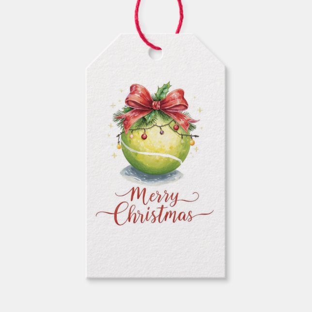 Tennis Ball Christmas  Geschenkanhänger (Vorderseite)