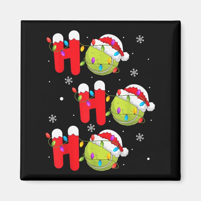 Tennis Ball Christmas Ho Ho Ho Santa Srts Player X Magnet (Vorne)