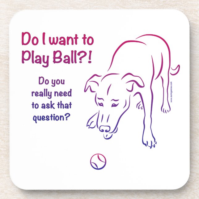 Tennis Ball Dog Getränkeuntersetzer (Vorderseite)