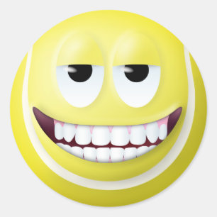 Tennis Ball Face 2 Runder Aufkleber