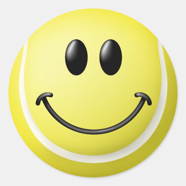 Tennis Ball Face Runder Aufkleber (Vorderseite)