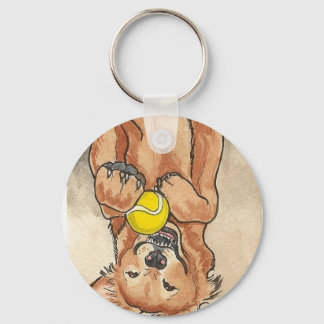 Tennis Ball Fun Golden Retriever Dog Art Schlüsselanhänger