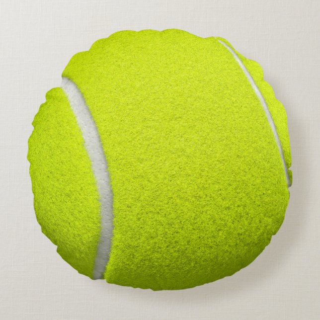 Tennis Ball Funny Look Rundes Kissen (Vorderseite)