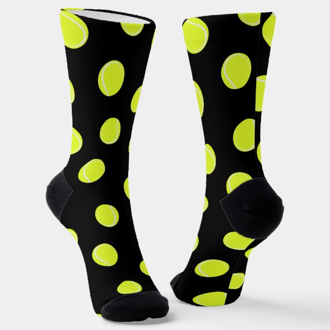 Tennis Ball Gemustert Black Socken (Gewinkelt)