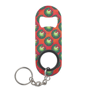 Tennis Ball in Wreath auf Rot Schlüsselanhänger Flaschenöffner