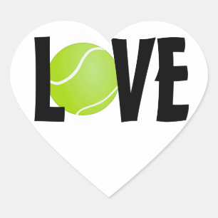 Tennis-Ball-LIEBE Herz-Aufkleber