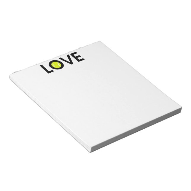 Tennis Ball LIEBE Notepad Notizblock (angewinkelt)