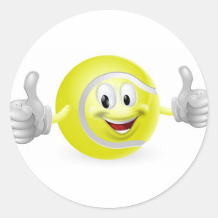 Tennis Ball Mascot Runder Aufkleber