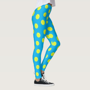 Tennis Ball Muster auf Sky Blue Leggings