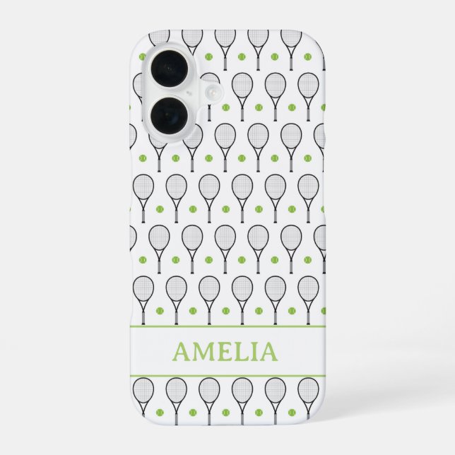 Tennis Ball Pattern iPhone 16 Hülle (Rückseite)