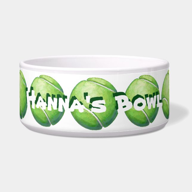 Tennis Ball Personalisiert Pet Bowl Napf (Vorderseite)