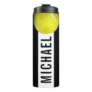Tennis Ball Planet World Boys Coach Name Thermosbecher